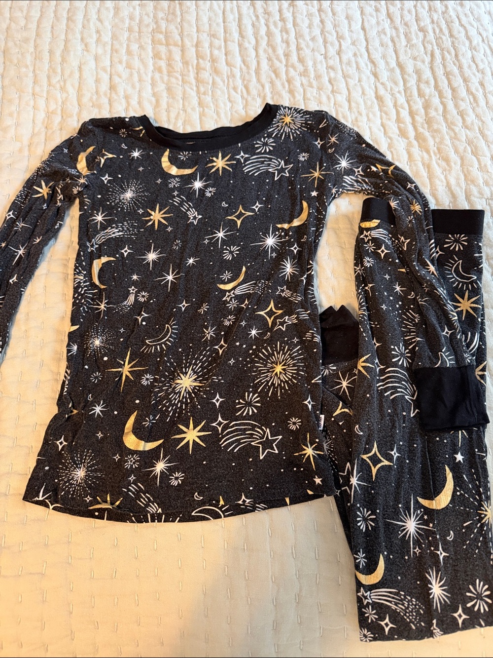 Little Sleepies Black and Gold Starry Night Pajama Set